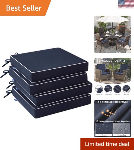 Luxury navy chair cushions set - navy,